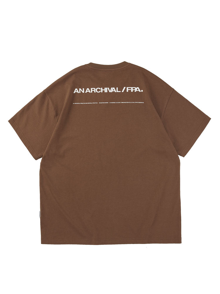 FPA Archive Basic Coffee Short Sleeve T-Shirt for Men - Chinese Streetwear, Summer Loose Fit, American Style, Minimalist, Versatile