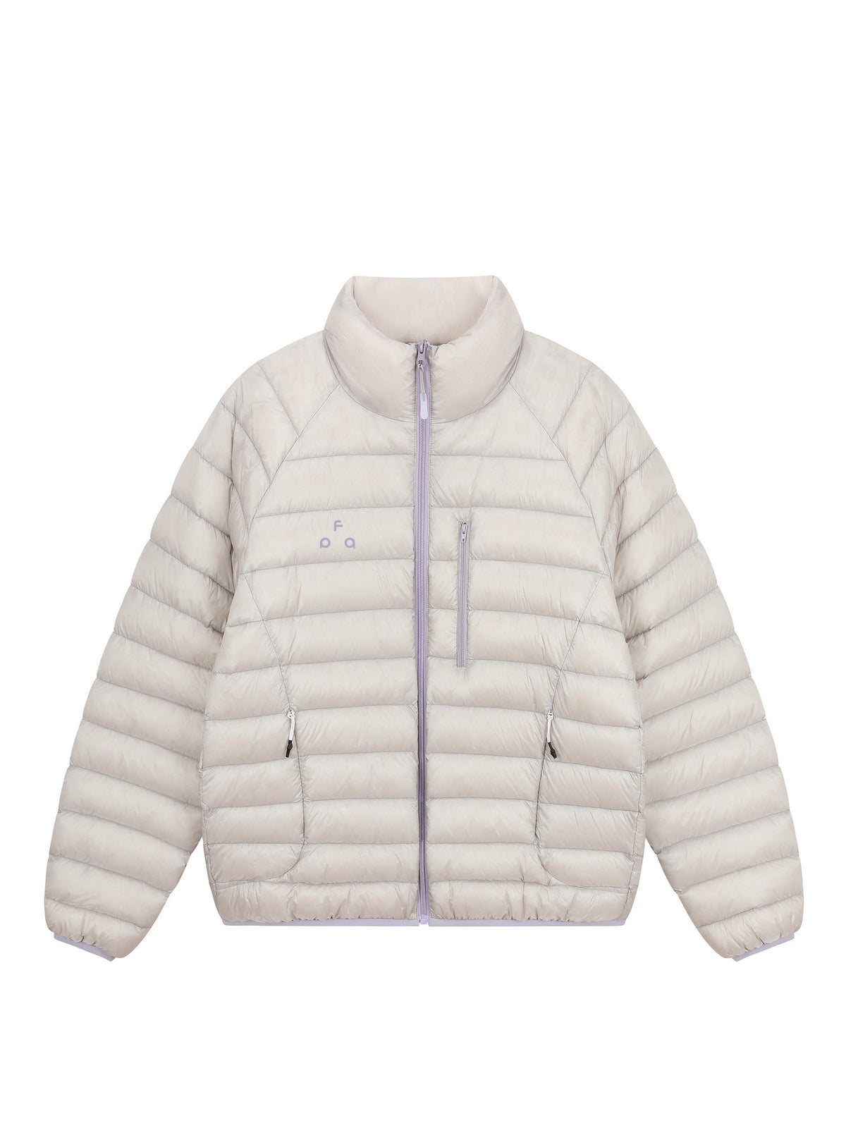 FPA Contrast Logo Printed Down Jacket – Autumn/Winter Lightweight Stand Collar Casual Couple Outdoor Coat