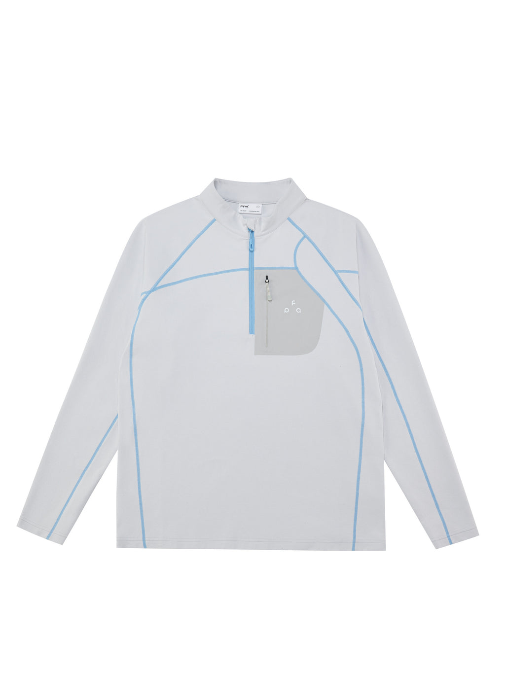FPA Half-Zip Pocket Long Sleeve Outdoor Sports Spring Stitching Casual Unisex T-Shirt
