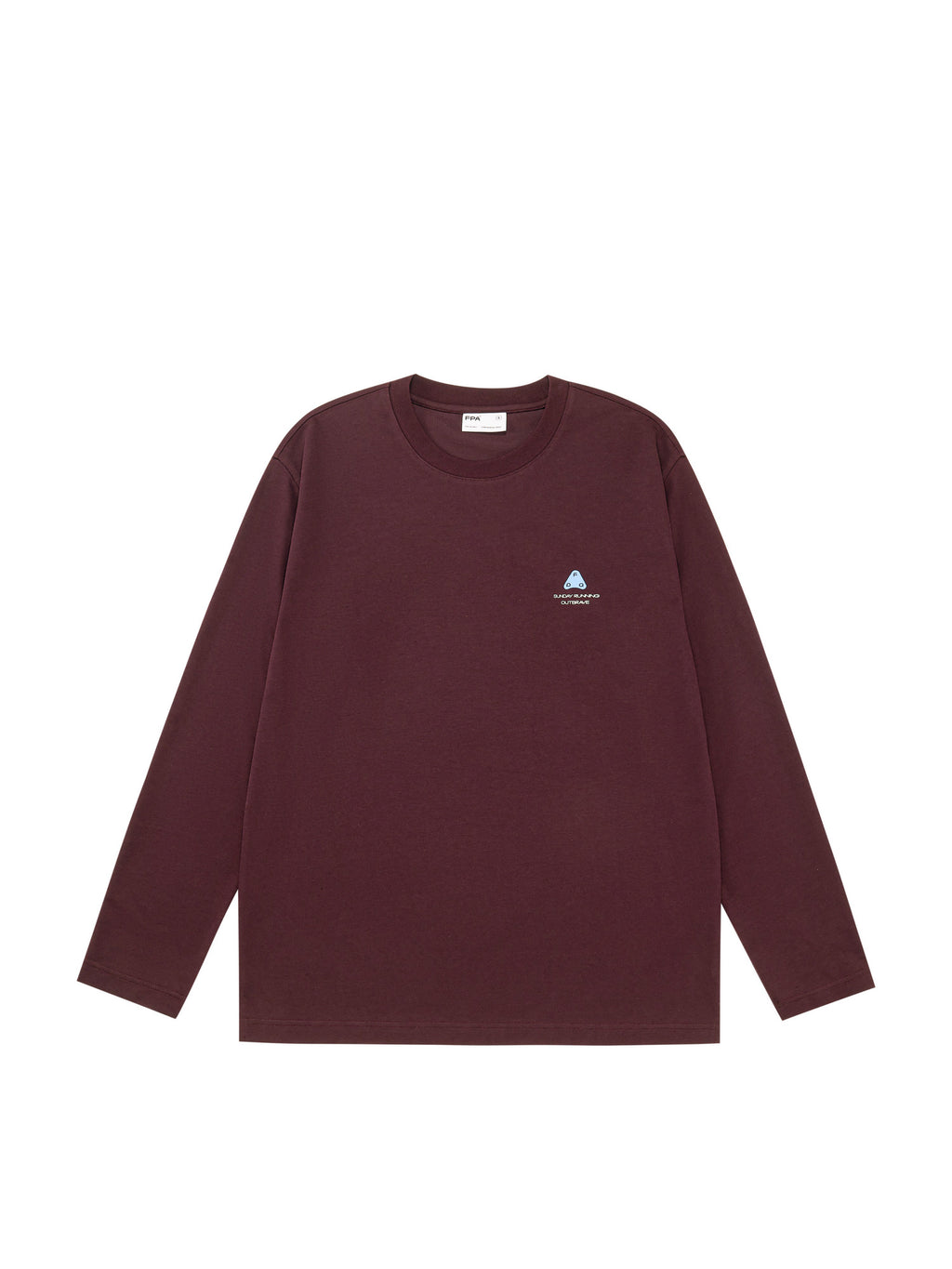 FPA Moisture-Wicking Quick-Dry Printed Long-Sleeve T-Shirt with Water-Activated Print, Outdoor Spring/Fall, Couple Style, Wine Red