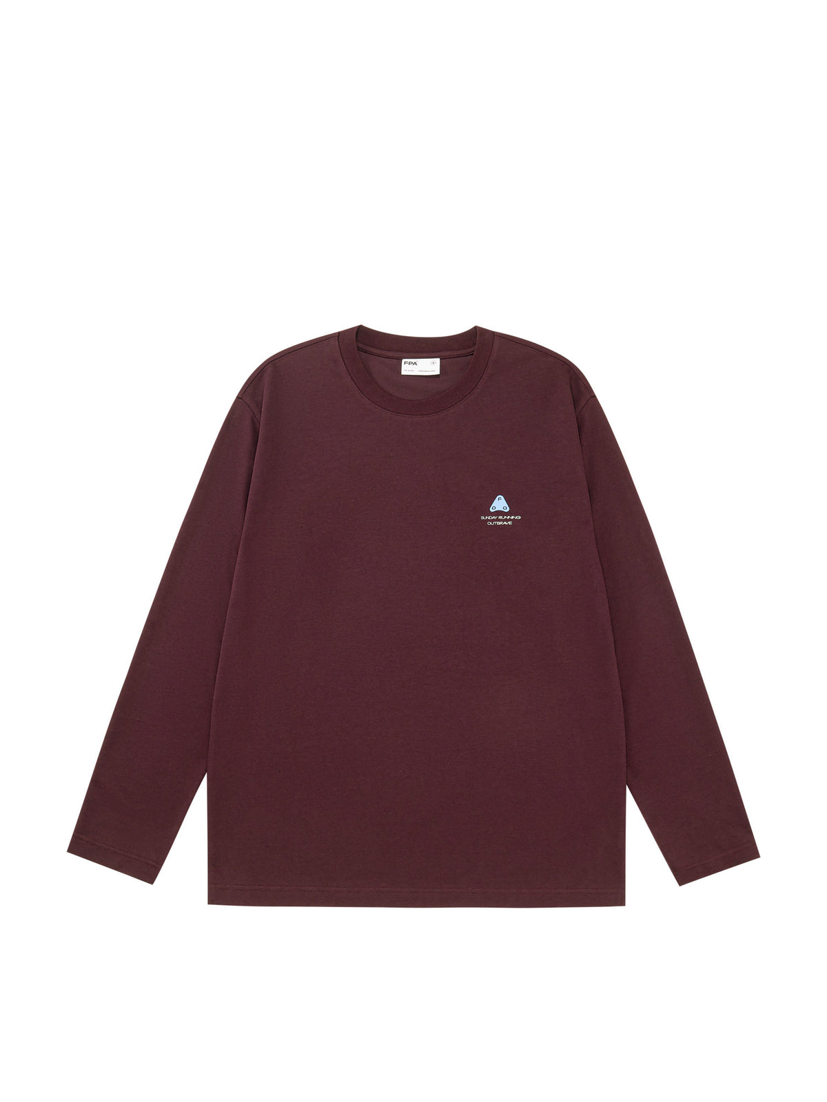 FPA Moisture-Wicking Quick-Dry Printed Long-Sleeve T-Shirt with Water-Activated Print, Outdoor Spring/Fall, Couple Style, Wine Red