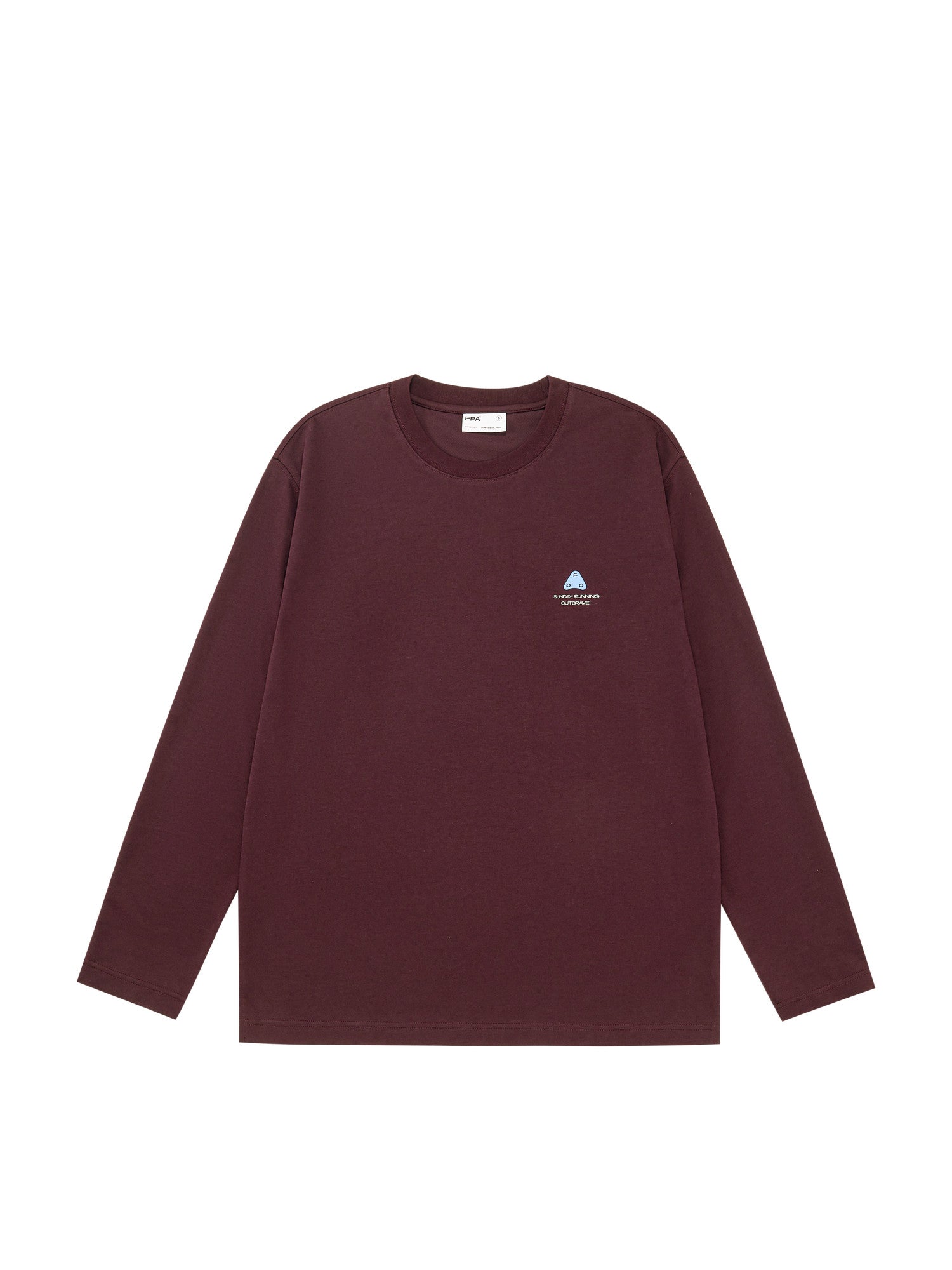 FPA Moisture-Wicking Quick-Dry Printed Long-Sleeve T-Shirt with Water-Activated Print, Outdoor Spring/Fall, Couple Style, Wine Red