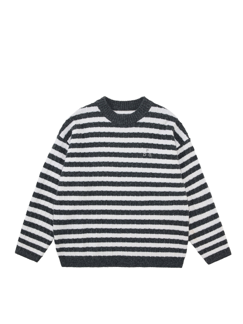 FPA Striped Crew Neck Sweater - Spring/Fall Contrast Color Casual Retro Inner Layer Couple Knit Top