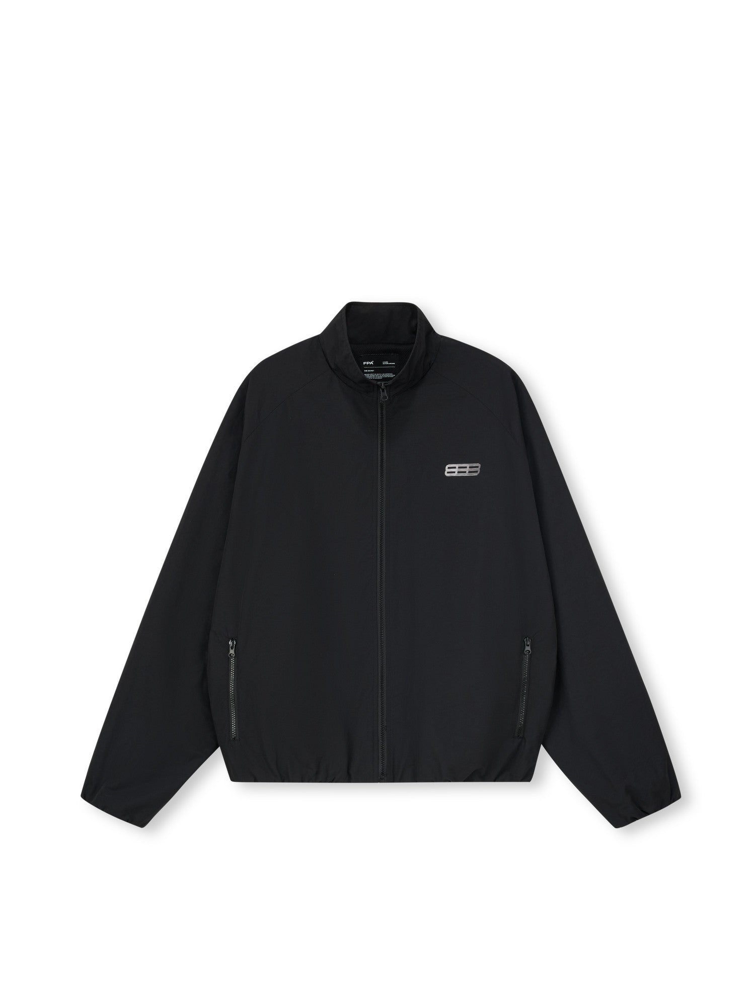 FPA Phantom 8 Zip-Up Jacket – Loose-Fit Stand-Collar Lightweight Black Unisex Streetwear Coat for Fall