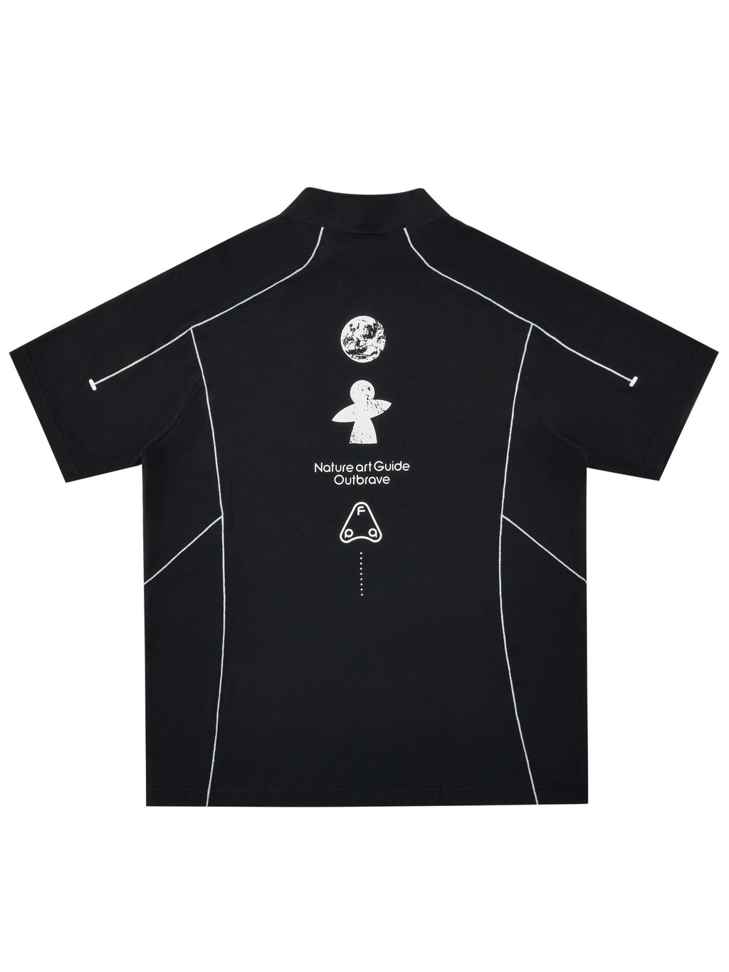 FPA Half-Zip Breathable Cycling Reflective Short Sleeve Outdoor Sports Fitness Summer Printed Casual T-Shirt for Men