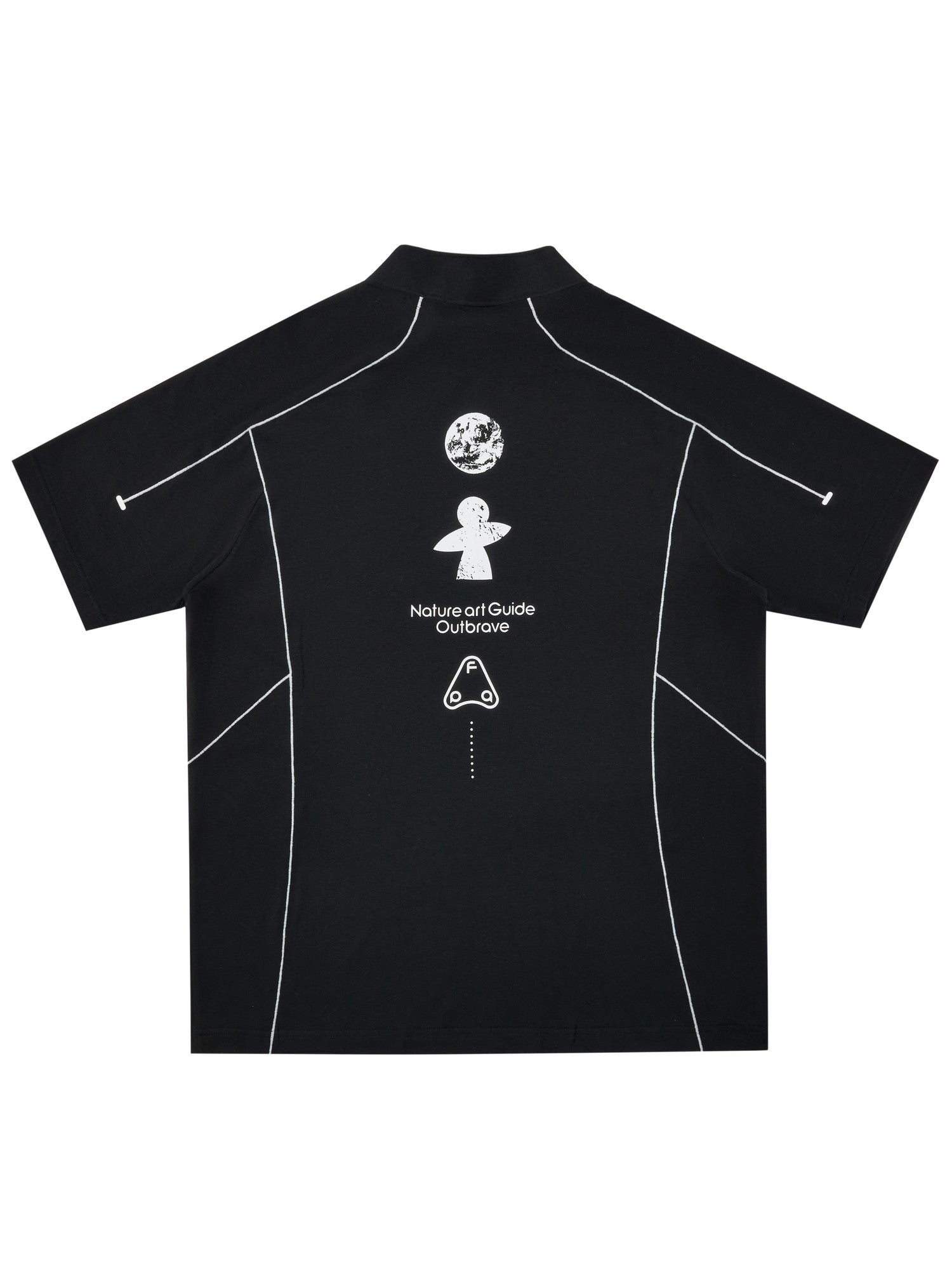 FPA Half-Zip Breathable Cycling Reflective Short Sleeve Outdoor Sports Fitness Summer Printed Casual T-Shirt for Men