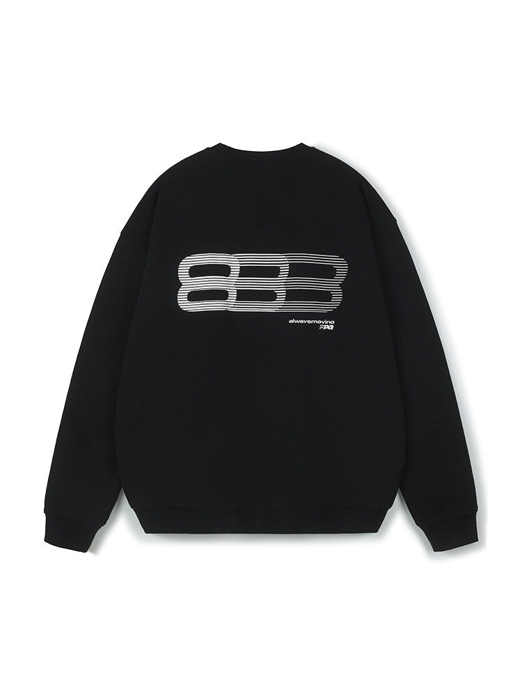 FPA Gradient Track Graphic Crew Neck Sweatshirt - Chinese Streetwear, Loose Fit, Unisex Pullover Long Sleeve Top for Spring/Autumn