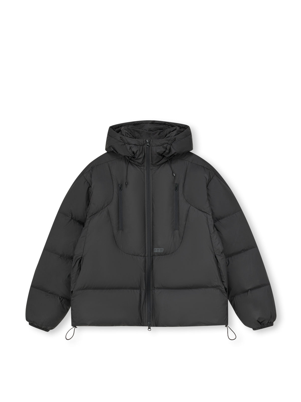 FPA Double-Layer Hooded Down Jacket Winter Design Loose Couple Black Warm Coat Men