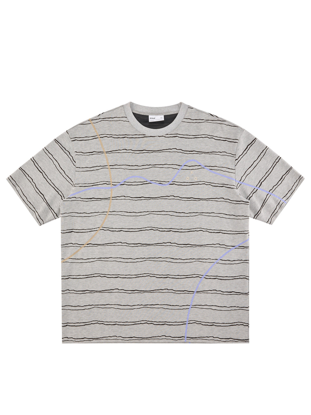 FPA Two-Tone Burnout Stripe Short Sleeve T-Shirt 2026 New Summer Round Neck Casual Contrast Color Couple T-Shirt for Men