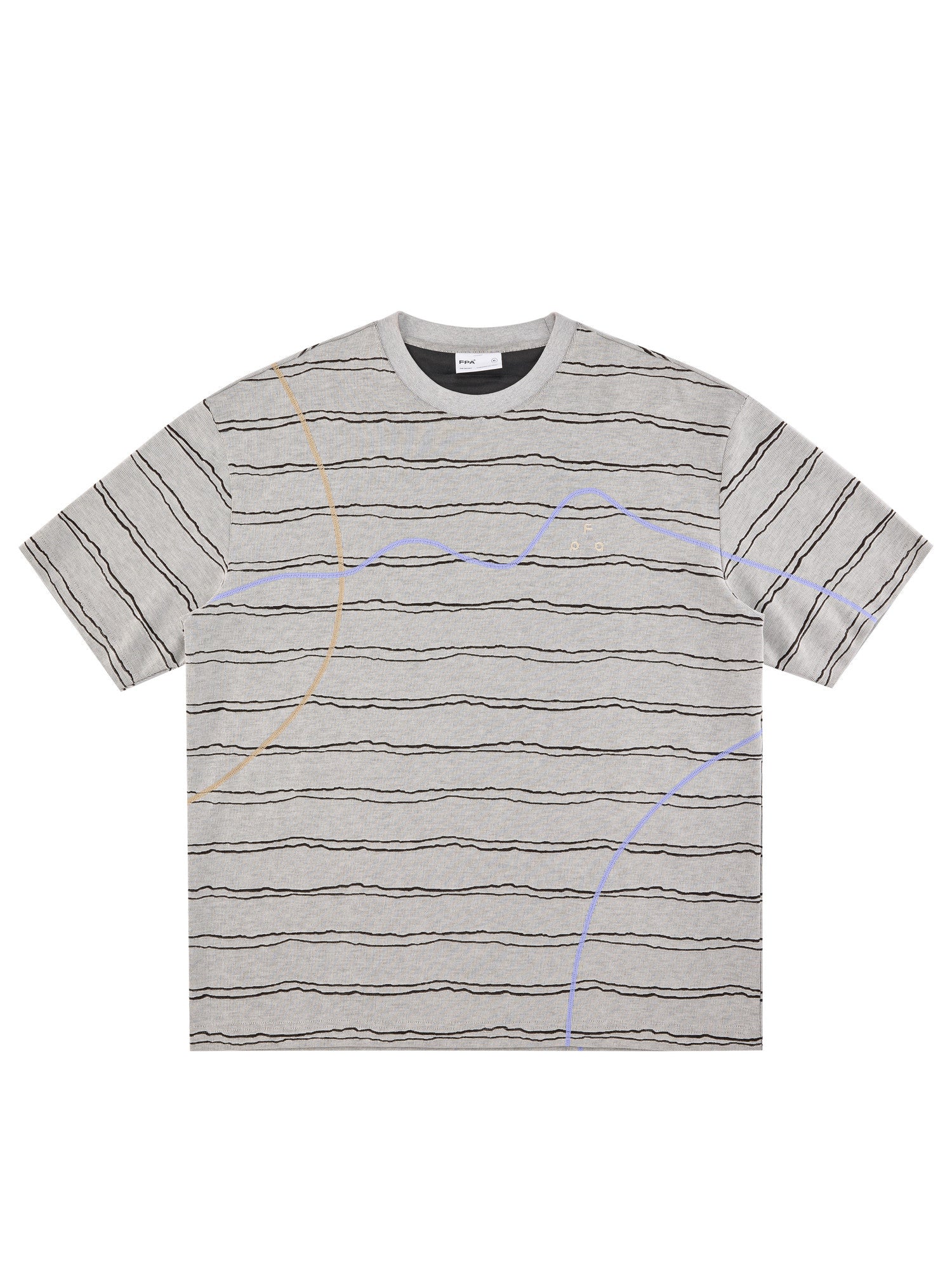 FPA Two-Tone Burnout Stripe Short Sleeve T-Shirt 2026 New Summer Round Neck Casual Contrast Color Couple T-Shirt for Men