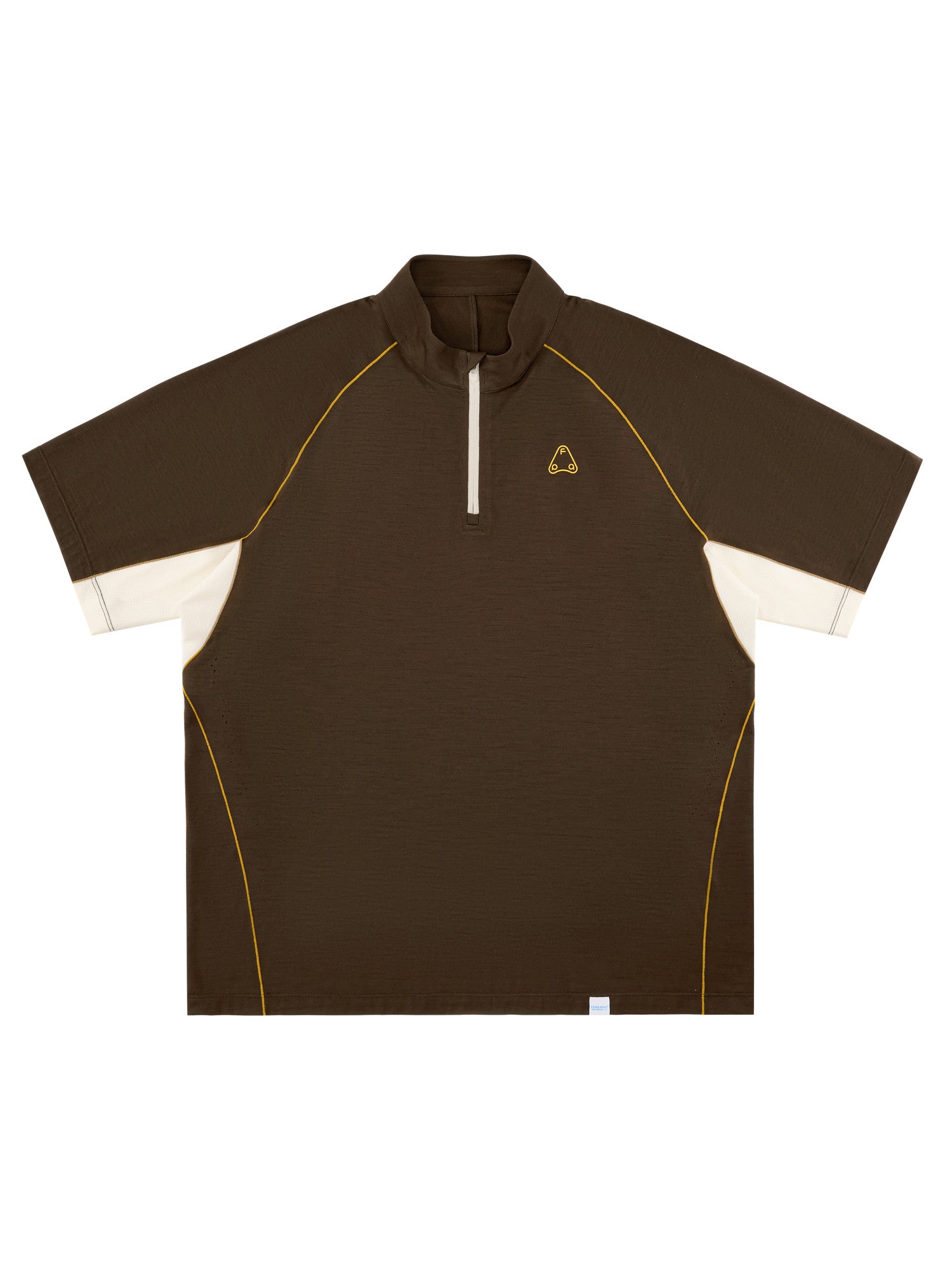FPA COOLMAX Wool Panel Short Sleeve Outdoor Sports Quick-Dry Half-Zip Couples Cycling T-Shirt