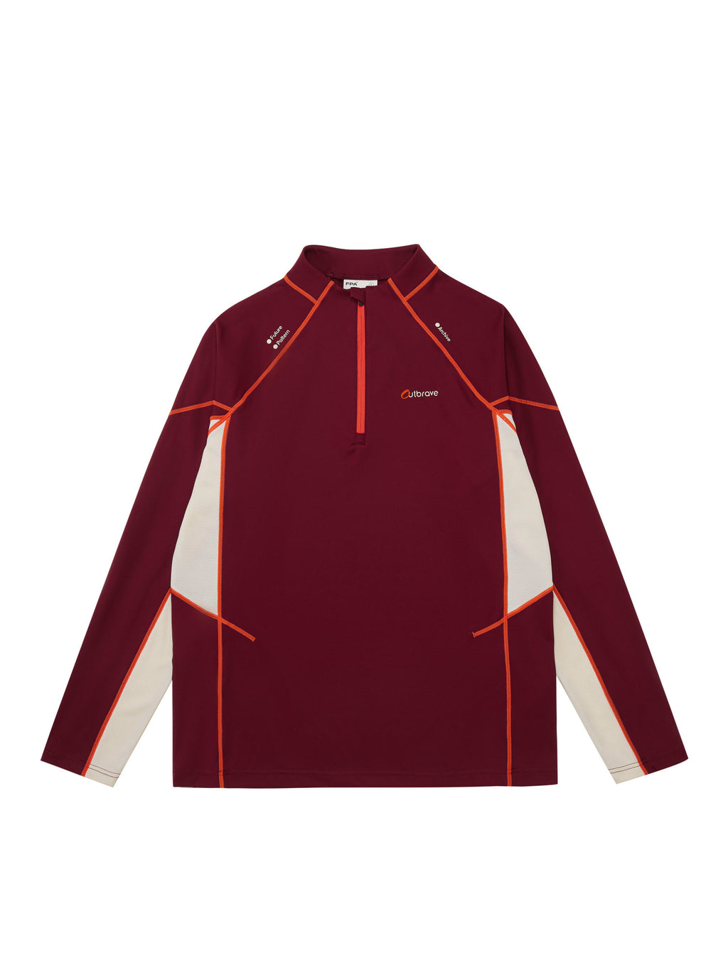 FPA Color-Block Long Sleeve Cycling Shirt - Chinese Streetwear Trendy American Style Half-Zip Autumn Couple Outdoor T-Shirt