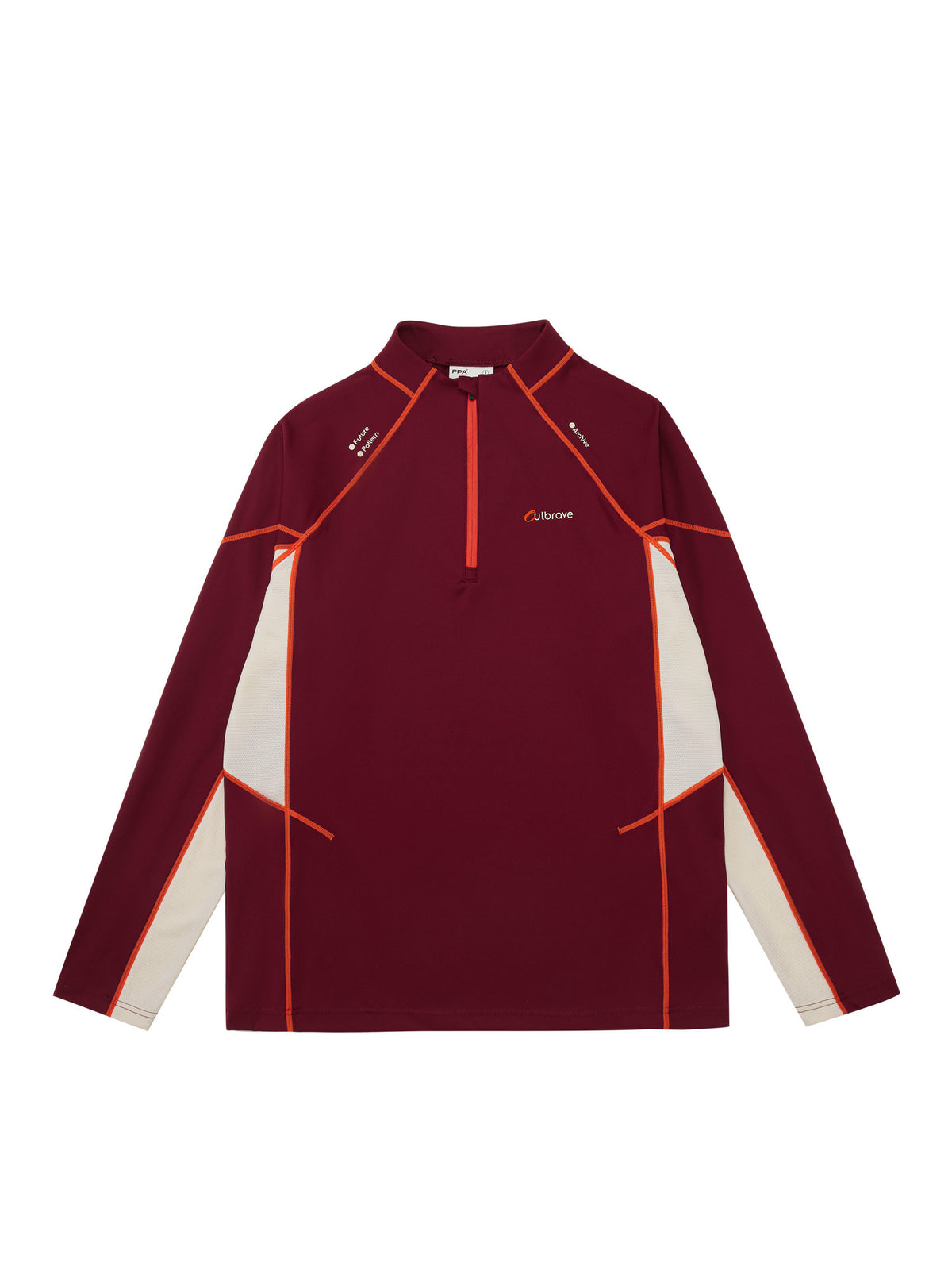 FPA Color-Block Long Sleeve Cycling Shirt - Chinese Streetwear Trendy American Style Half-Zip Autumn Couple Outdoor T-Shirt