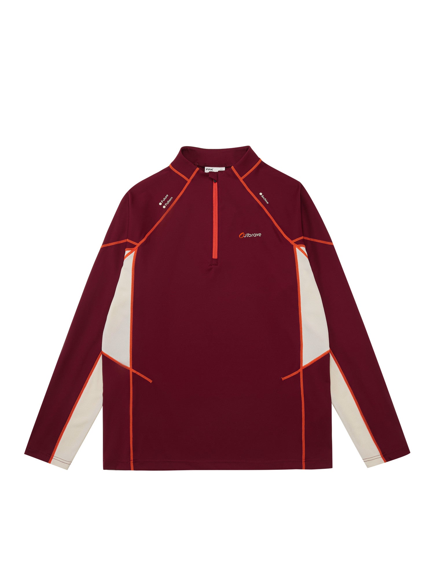 FPA Color-Block Long Sleeve Cycling Shirt - Chinese Streetwear Trendy American Style Half-Zip Autumn Couple Outdoor T-Shirt