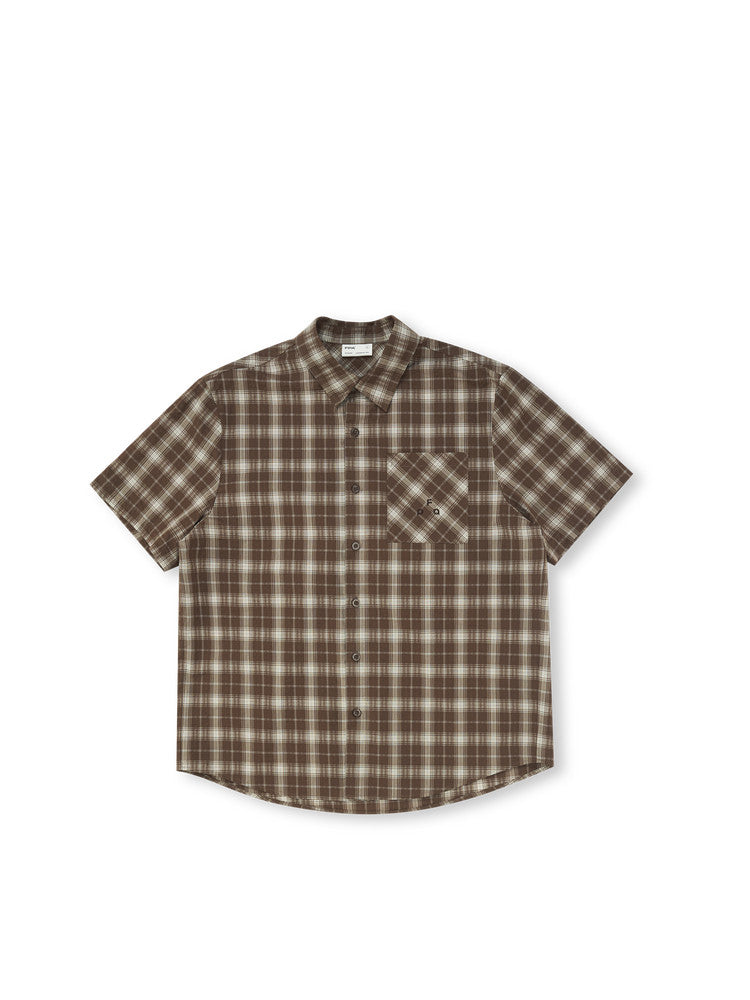 FPA Classic Plaid Short-Sleeve Shirt – American Retro Check Pattern, Loose Fit Summer Casual Shirt