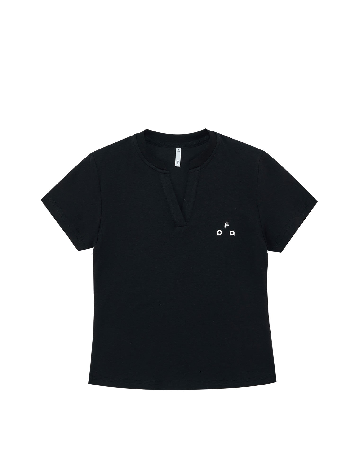 FPA Xinjiang Combed Cotton Basic Short Sleeve Women's Summer Athletic Quick-Dry V-Neck Logo Cropped Slim-Fit Casual T-Shirt