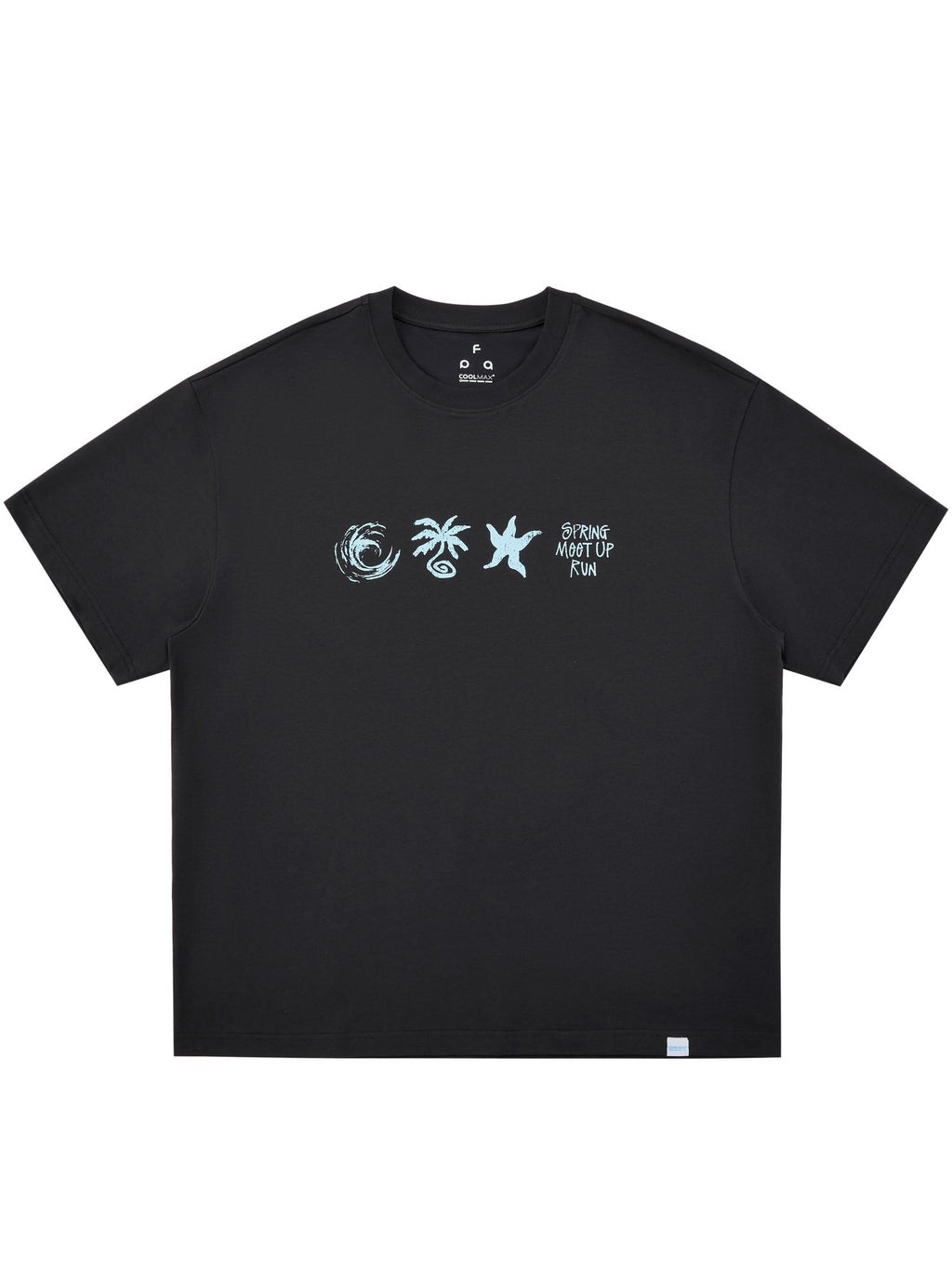 FPA Summer Beach Elements COOLMAX Vacation Print T-Shirt, Couple Round Neck Outdoor Sports Short Sleeve for Men