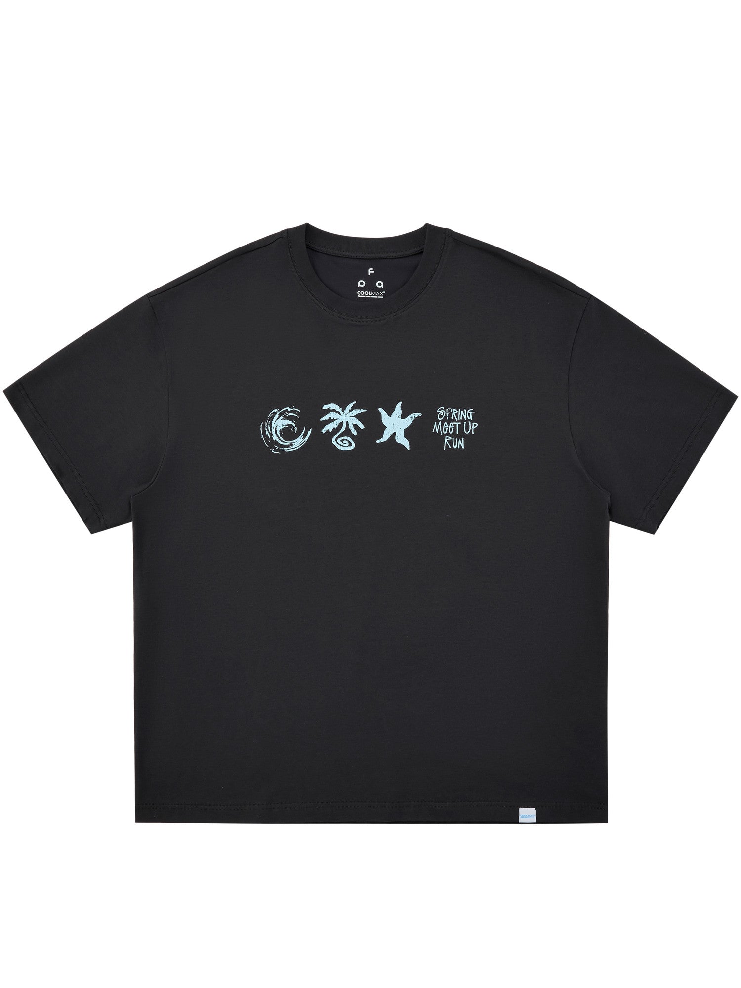 FPA Summer Beach Elements COOLMAX Vacation Print T-Shirt, Couple Round Neck Outdoor Sports Short Sleeve for Men