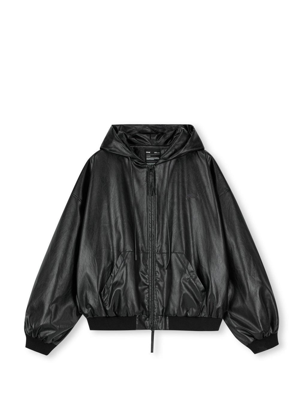 FPA Oversized Hooded PU Leather Jacket 2026 New Streetwear Trend Loose Fit Autumn Short Coat
