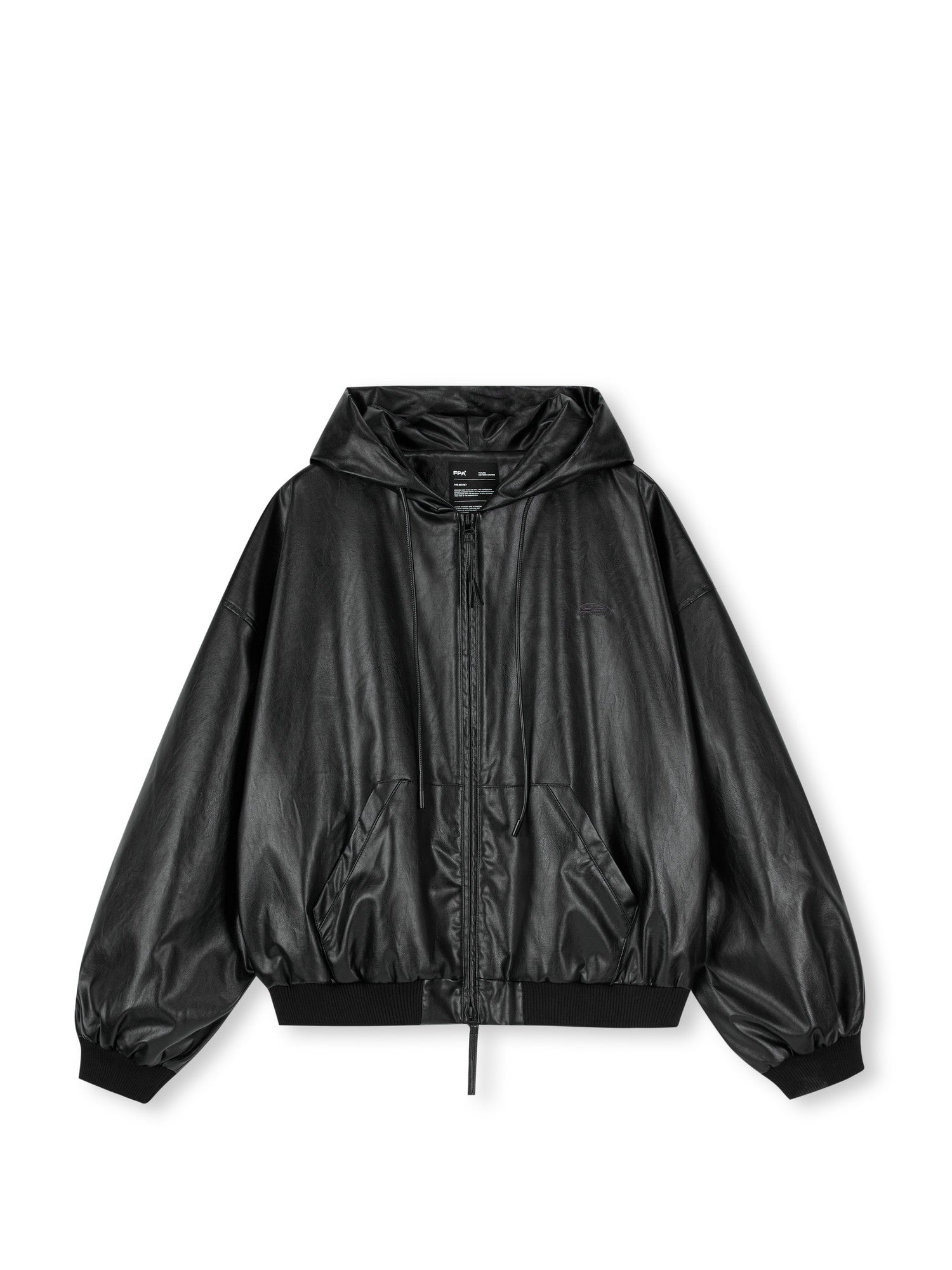 FPA Oversized Hooded PU Leather Jacket 2026 New Streetwear Trend Loose Fit Autumn Short Coat