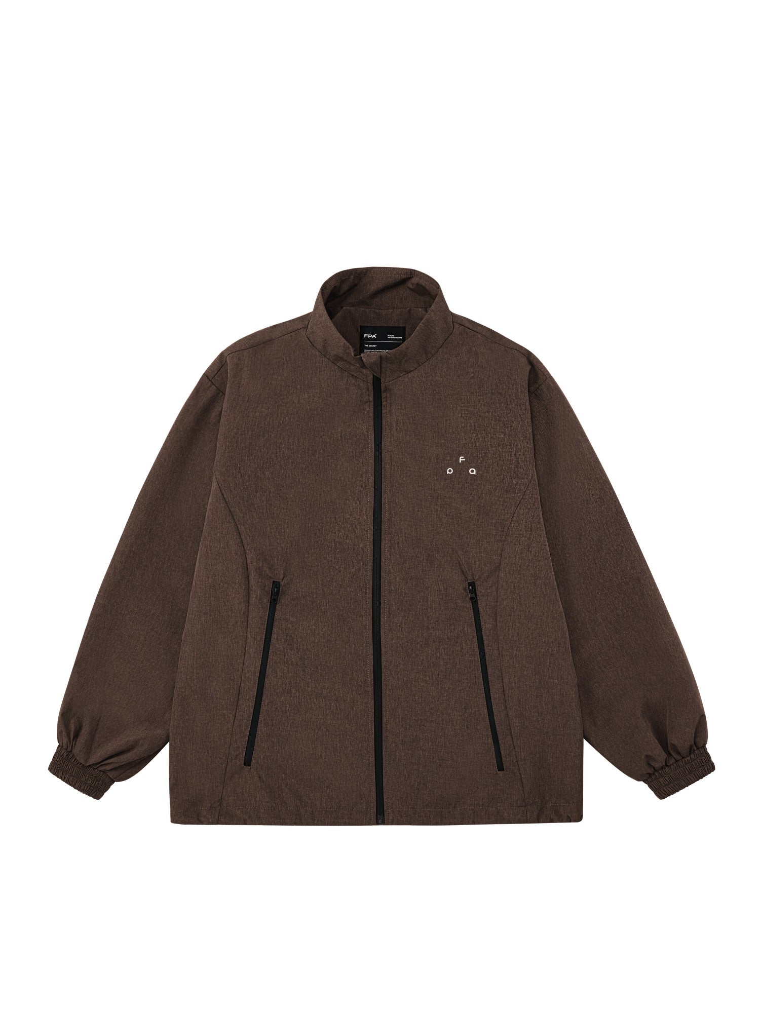 FPA Tree Bark Texture Waterproof Windproof Training Half-Zip Jacket, Autumn Lightweight Basic Outdoor Sports Coat for Men