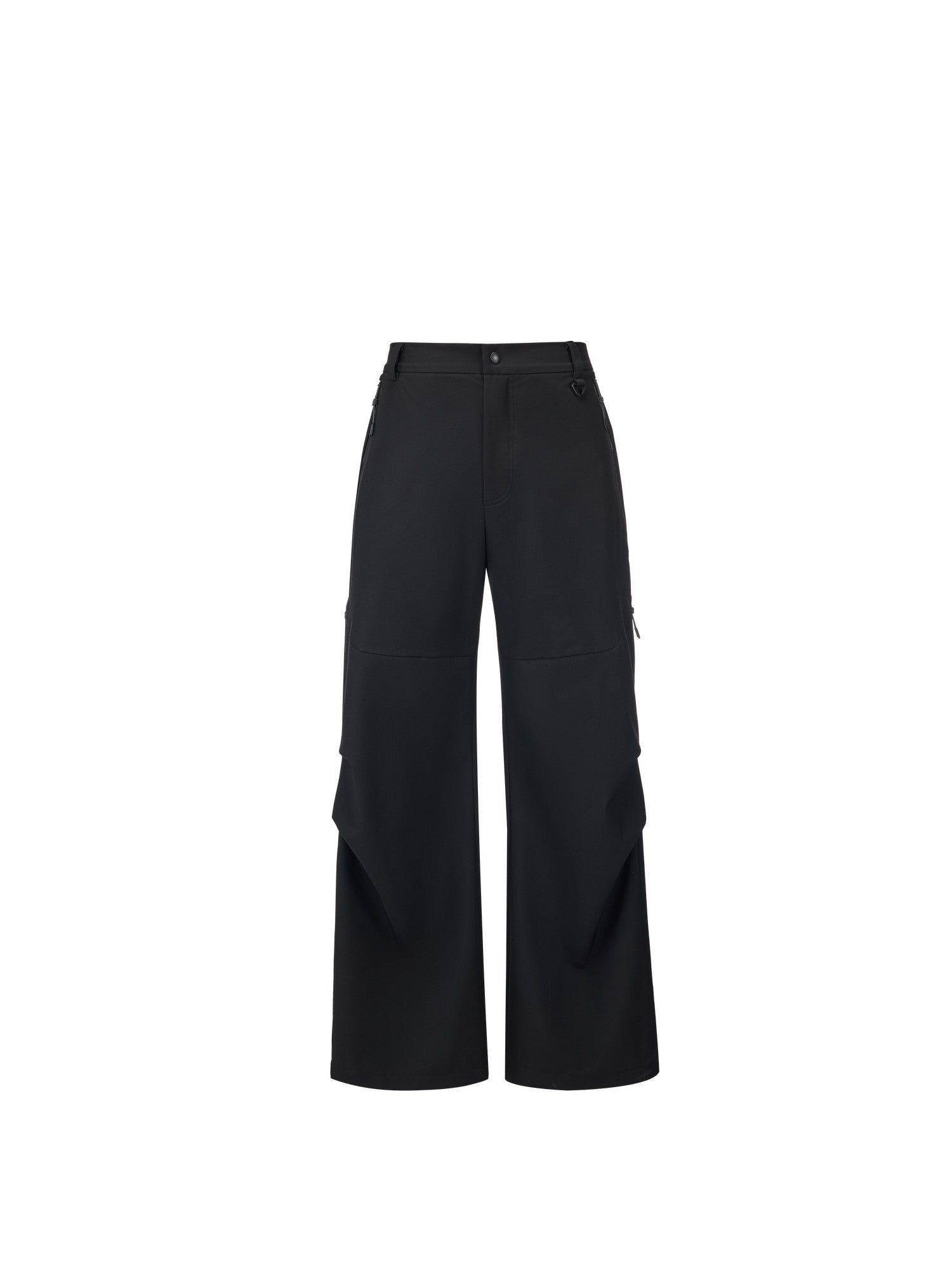 FPA Outdoor Softshell Casual Four-Way Stretch Skin-Friendly Drape Zipper Pants Men's Trendy Black Sports Pants