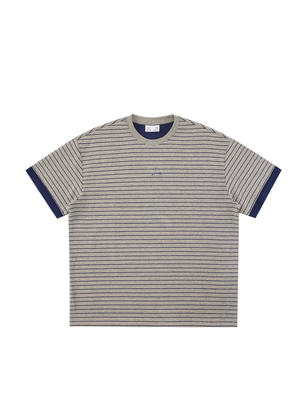 FPA Contrast Stripe Short Sleeve Tee with Color-Block Design – Classic Crew Neck Unisex Athletic T-Shirt