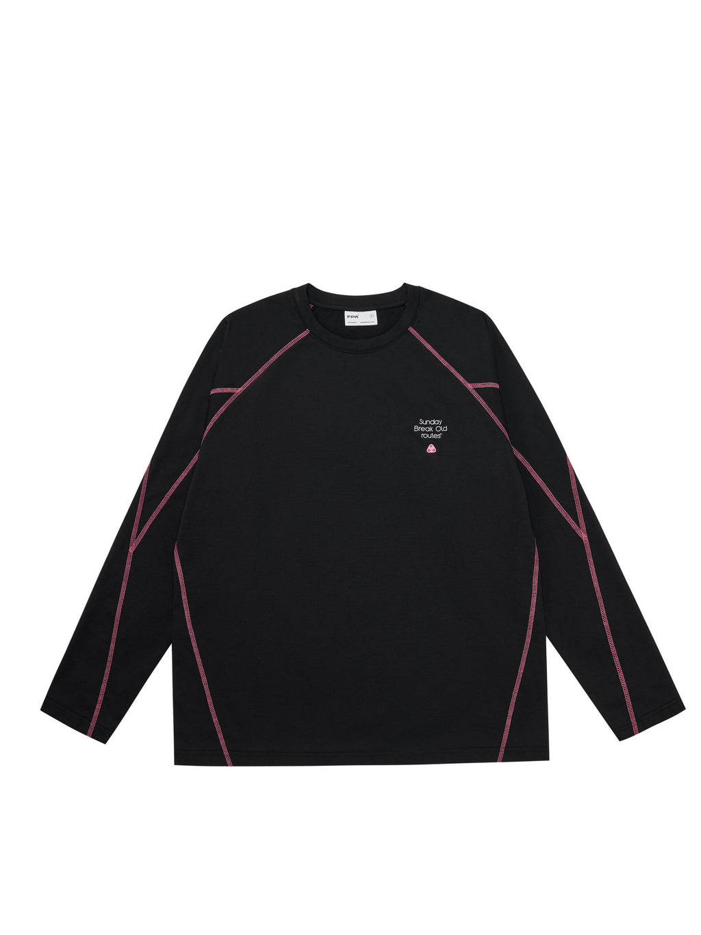 FPA Contrast Stitch Sports Slogan Logo Long Sleeve T-Shirt for Men - Autumn Round Neck Quick-Dry American Style Printed Tee