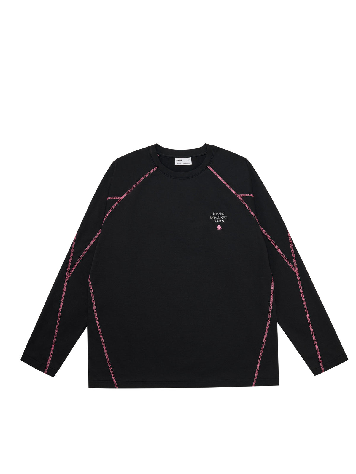 FPA Contrast Stitch Sports Slogan Logo Long Sleeve T-Shirt for Men - Autumn Round Neck Quick-Dry American Style Printed Tee