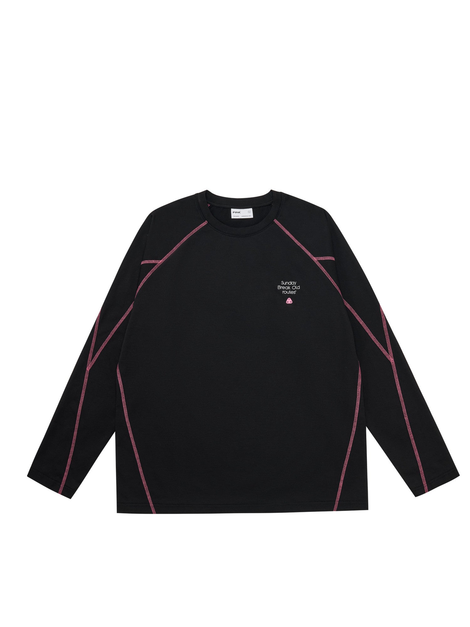FPA Contrast Stitch Sports Slogan Logo Long Sleeve T-Shirt for Men - Autumn Round Neck Quick-Dry American Style Printed Tee
