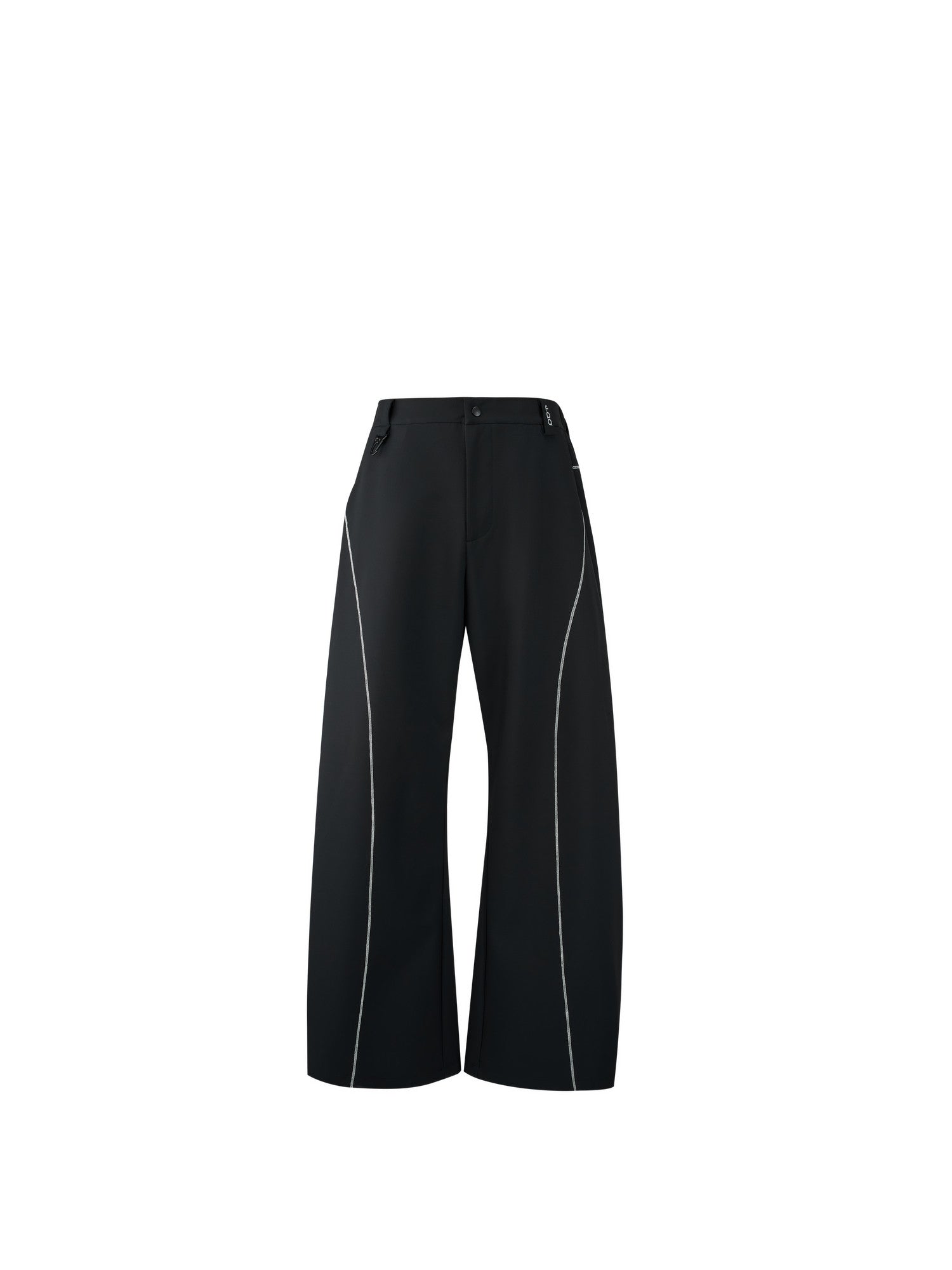 FPA Outdoor Curved-Leg Pants with Contrast Color Wide-Leg Trousers