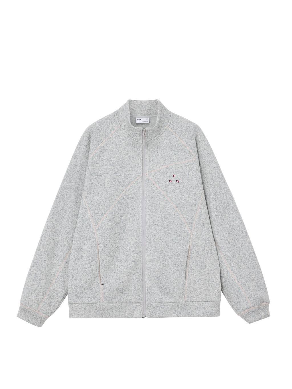 FPA Melange Fleece Deconstructed Zip-Up Jacket - Spring/Fall Sports Stand Collar Chinese Streetwear Unisex Casual Coat
