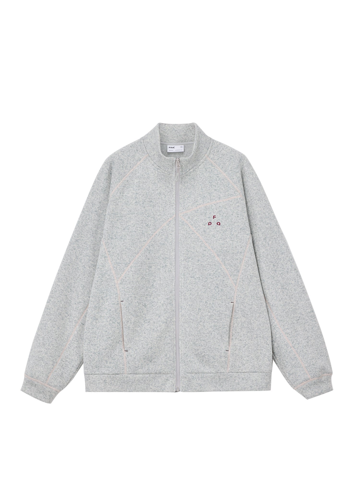 FPA Melange Fleece Deconstructed Zip-Up Jacket - Spring/Fall Sports Stand Collar Chinese Streetwear Unisex Casual Coat