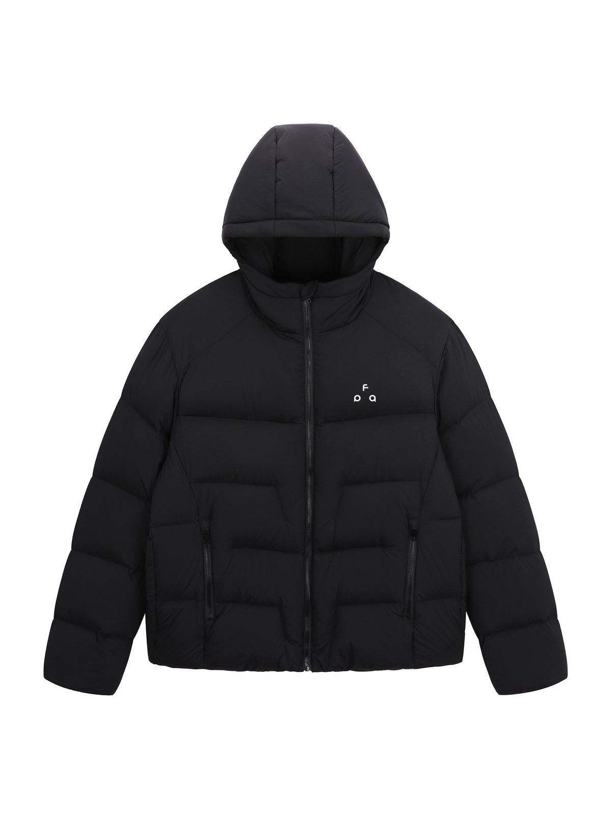 FPA Brand Hooded Outdoor Logo Down Jacket - Couple Style Winter Warm Coat, Basic Black Down Jacket for Men