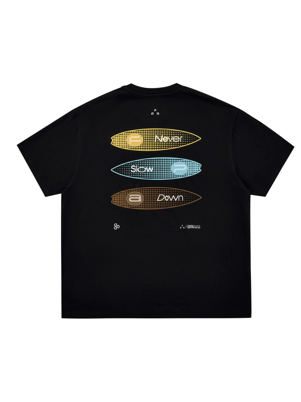 FPA COOLMAX Surfboard Polka Dot Pattern Sports Short Sleeve T-Shirt, Cool & Quick-Dry Breathable Summer Unisex Tee