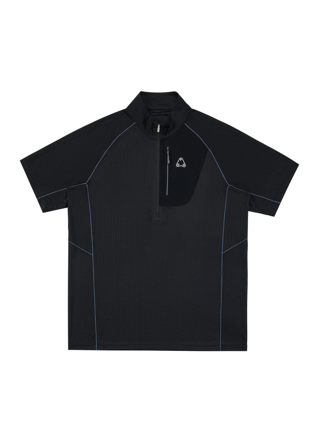 FPA Stand Collar Quick-Dry Contrast Stitching Short Sleeve Summer Half-Zip Outdoor Sports Casual Couple Cycling T-Shirt