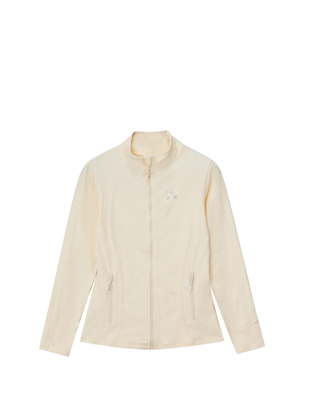 FPA Women's Slim-Fit Long-Sleeve Spring Outdoor Sports Zip-Up Half-Zip High-Neck Cardigan in Apricot