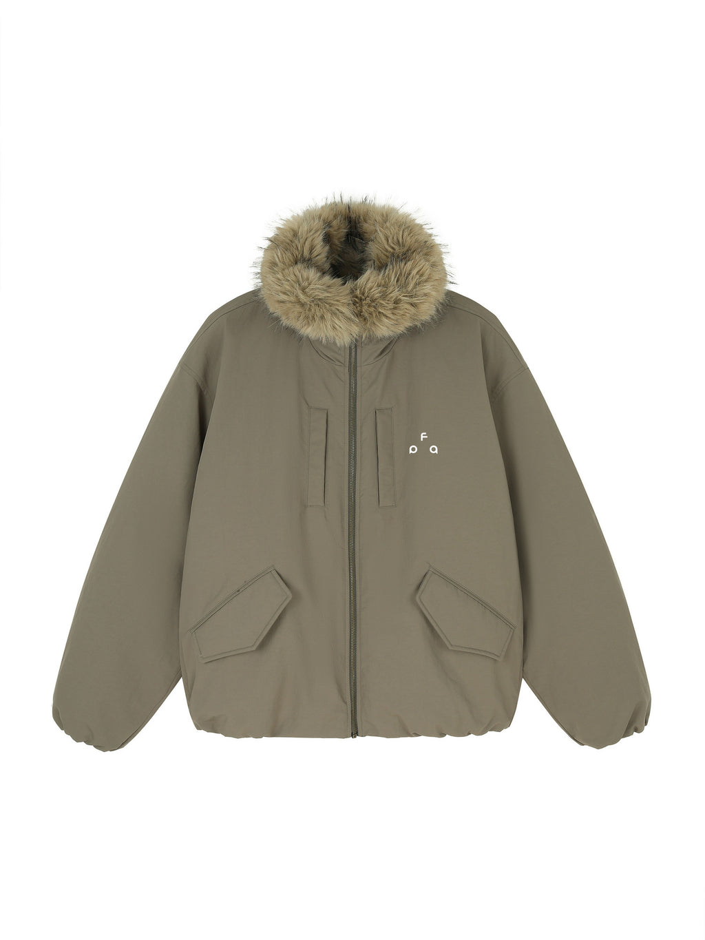 FPA Eco-Friendly Mink Fur Collar Stand Collar Green Parka Down Jacket Winter Warm Couple Down Coat