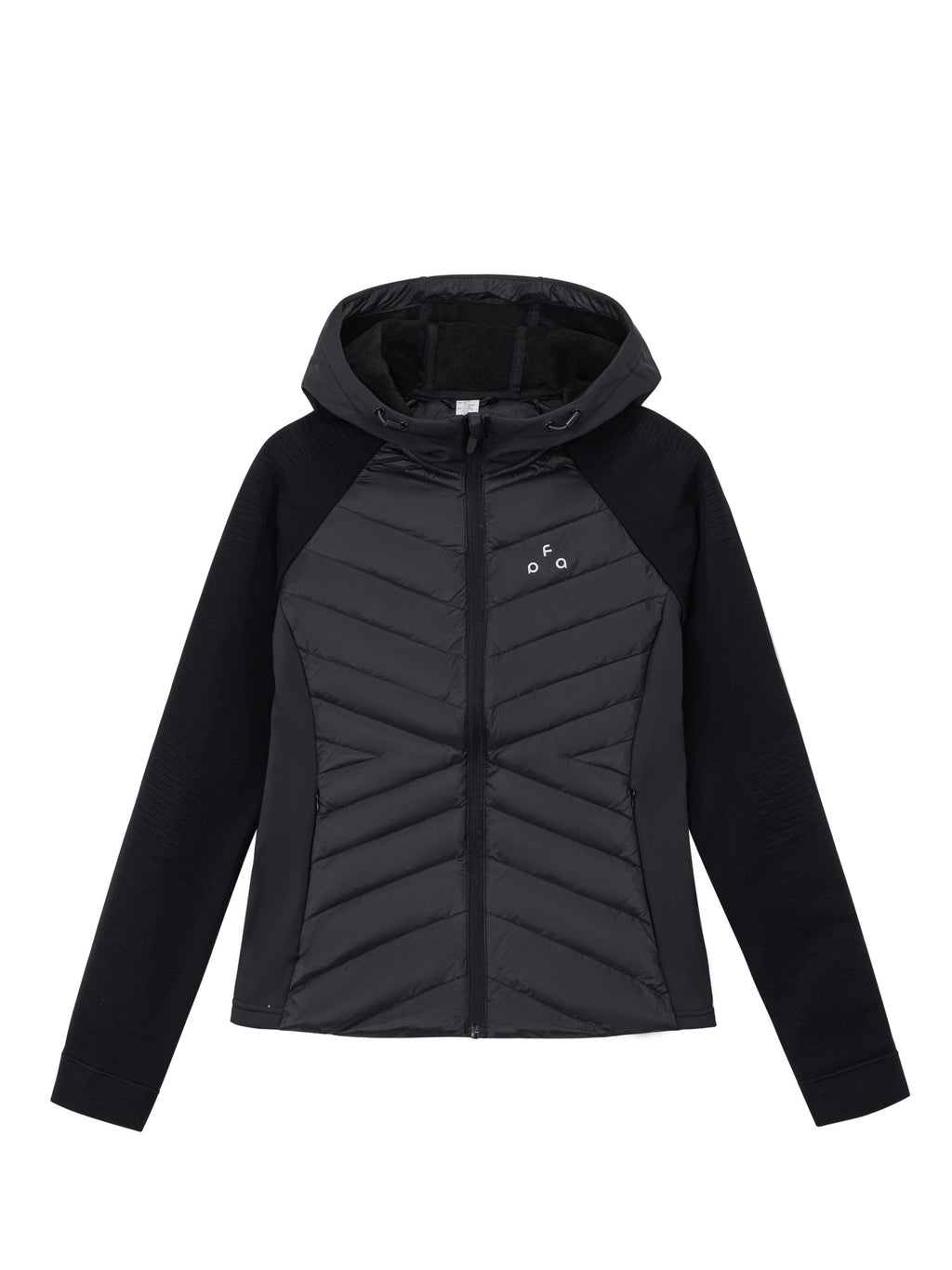FPA Women's Hooded Quilted Down Jacket with Contrast Panels, Autumn/Winter Outdoor Sports Warm White Down Coat