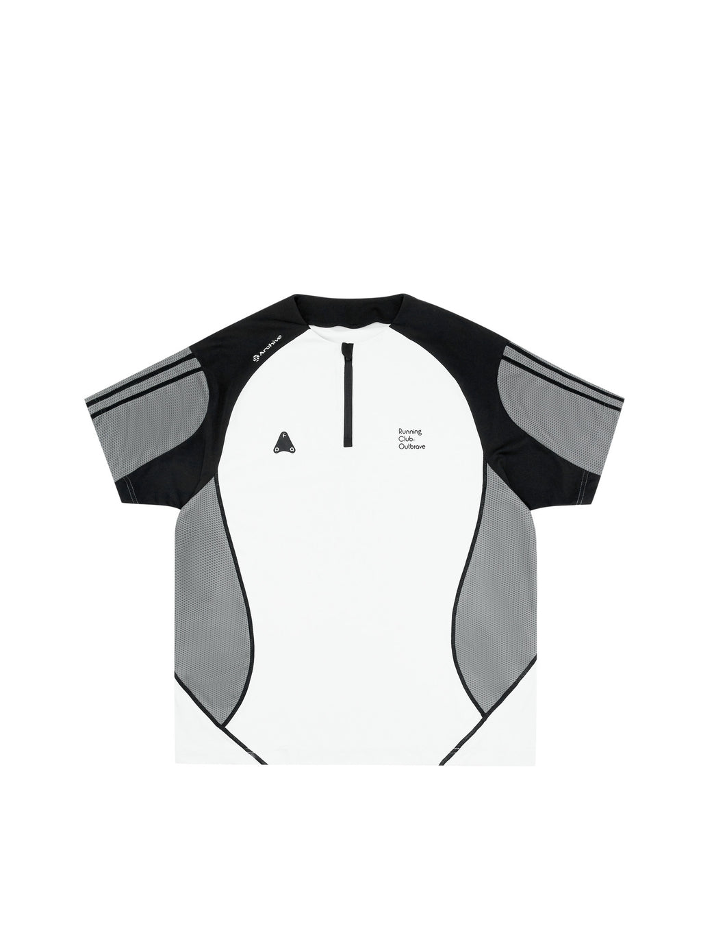 FPA Half-Zip Quick-Dry Short Sleeve T-Shirt for Summer Outdoor Cool-Touch Loose-Fit Unisex Chinese Streetwear Color-Block Tee