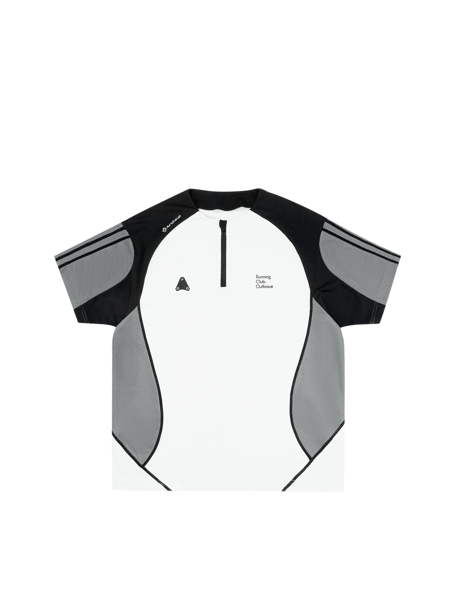 FPA Half-Zip Quick-Dry Short Sleeve T-Shirt for Summer Outdoor Cool-Touch Loose-Fit Unisex Chinese Streetwear Color-Block Tee