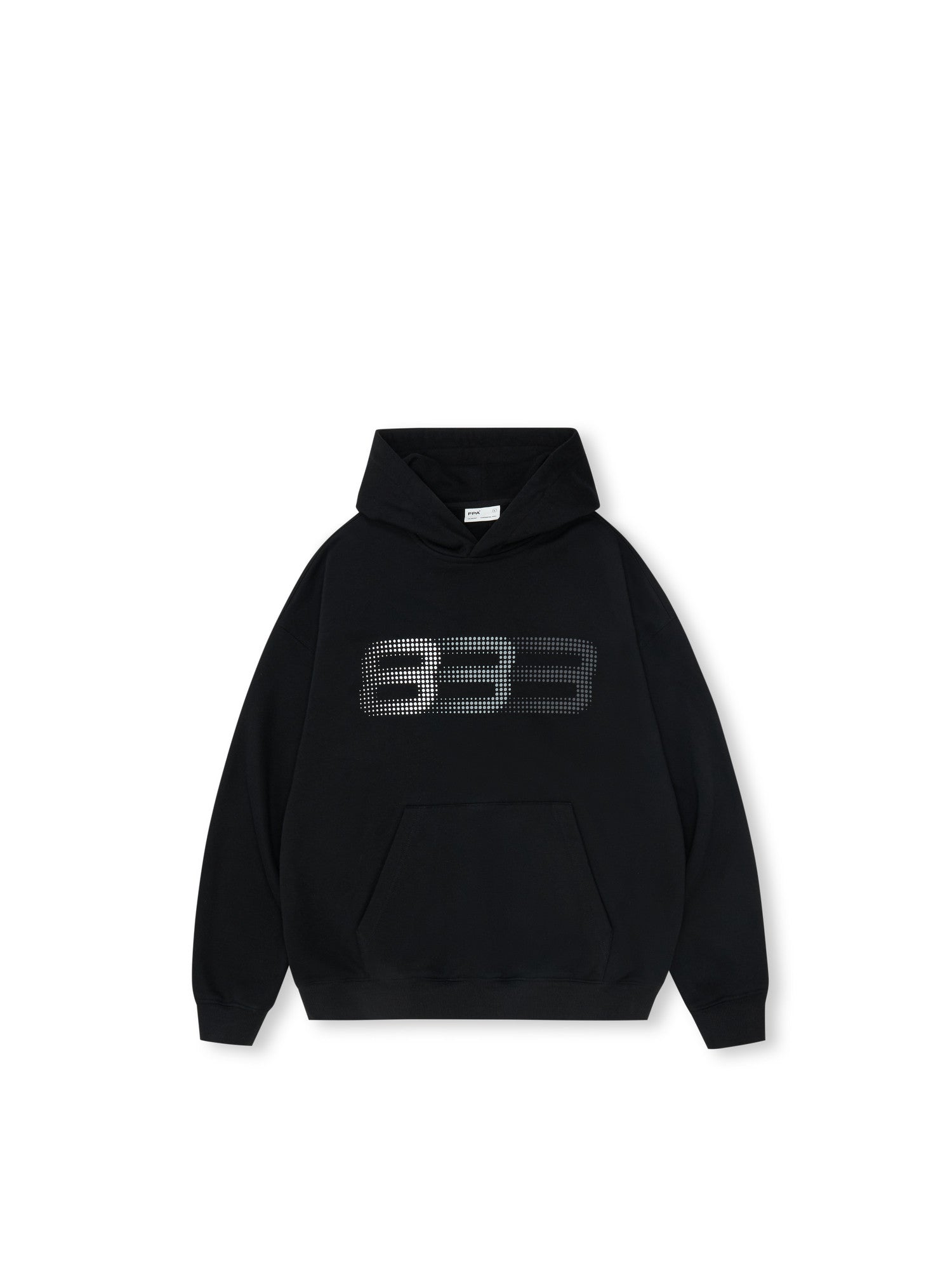 FPA Spectrum Logo Phantom 8 Hoodie - American Retro Heavyweight Black Pullover Hooded Sweatshirt for Men