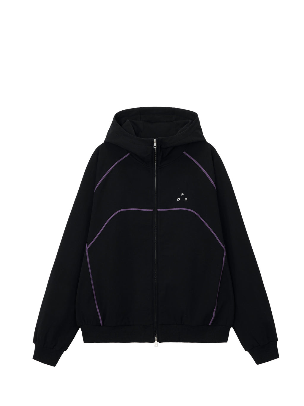 FPA Color-Block Grid Fleece Hooded Sweatshirt – Loose-Fit Cardigan Style Casual Pullover for Men and Women