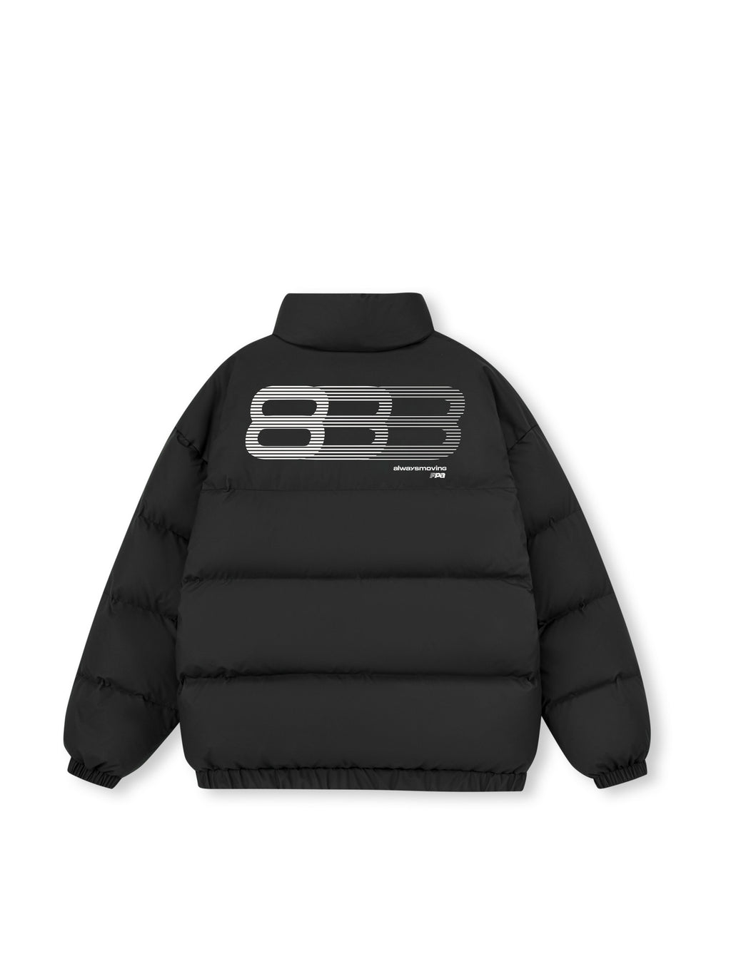 FPA Matte Phantom 8 Logo Basic Cotton Padded Jacket - Winter Thick Warm Stand Collar Cold-Proof Chinese Streetwear Black Cotton Coat