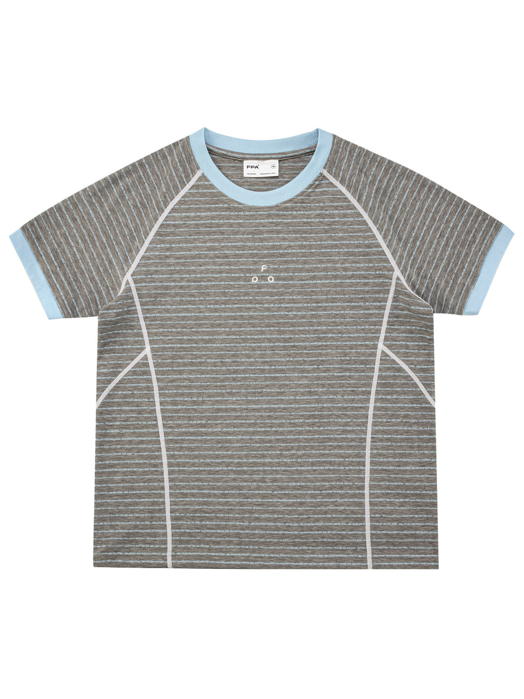 FPA Slim-Fit Contrast Stripe Short-Sleeve T-Shirt 2026 New Sporty Casual Crew Neck Summer Top for Women