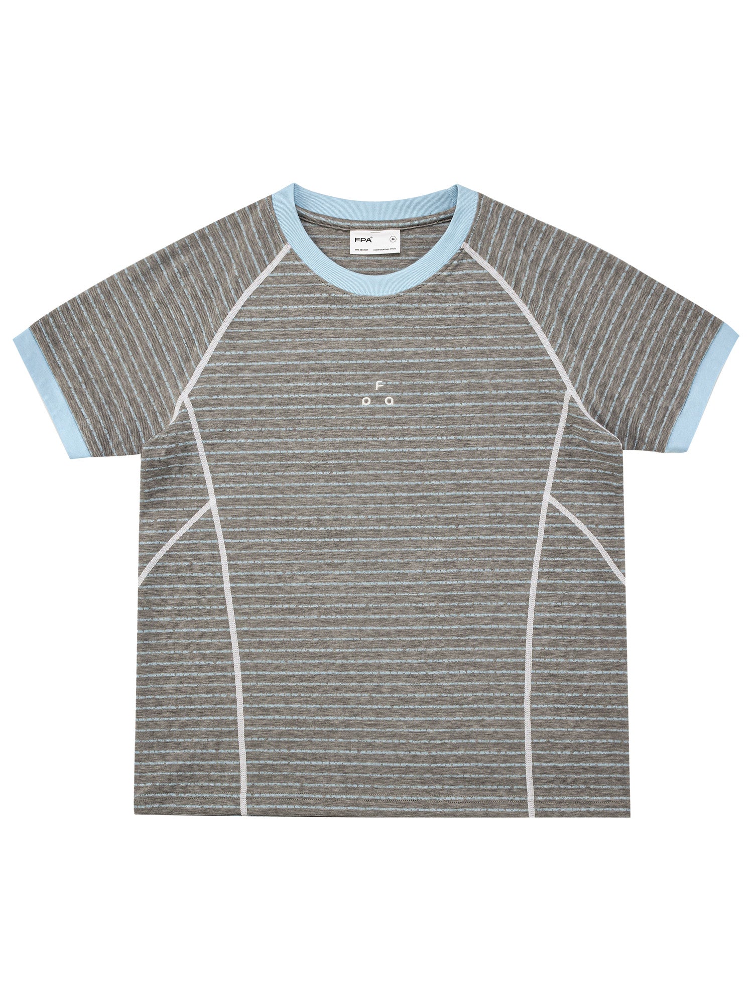 FPA Slim-Fit Contrast Stripe Short-Sleeve T-Shirt 2026 New Sporty Casual Crew Neck Summer Top for Women