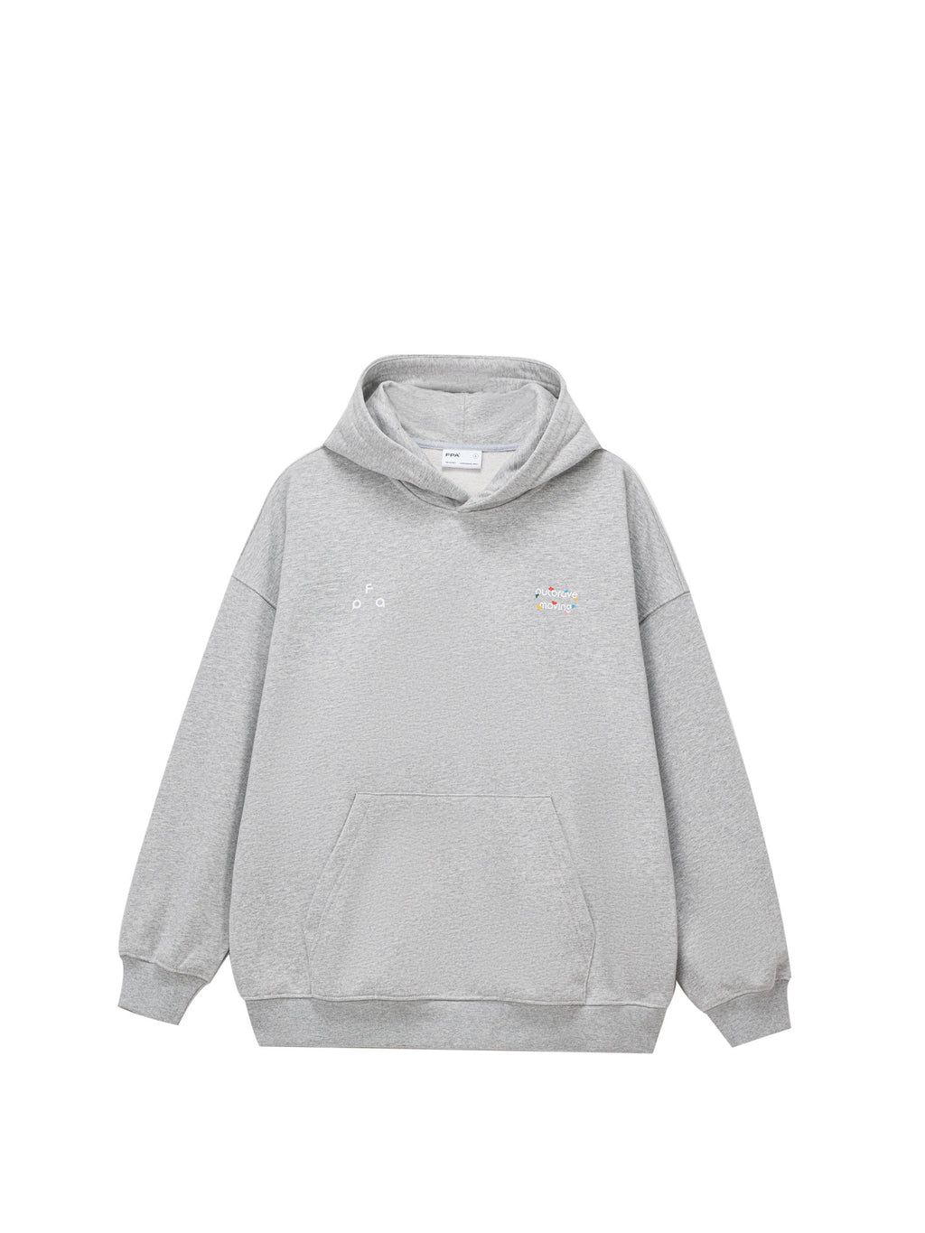 FPA Warm Fleece Hooded Sweatshirt for Couples – Streetwear Pullover with Printed Design, Autumn/Winter, Black & Heather Gray