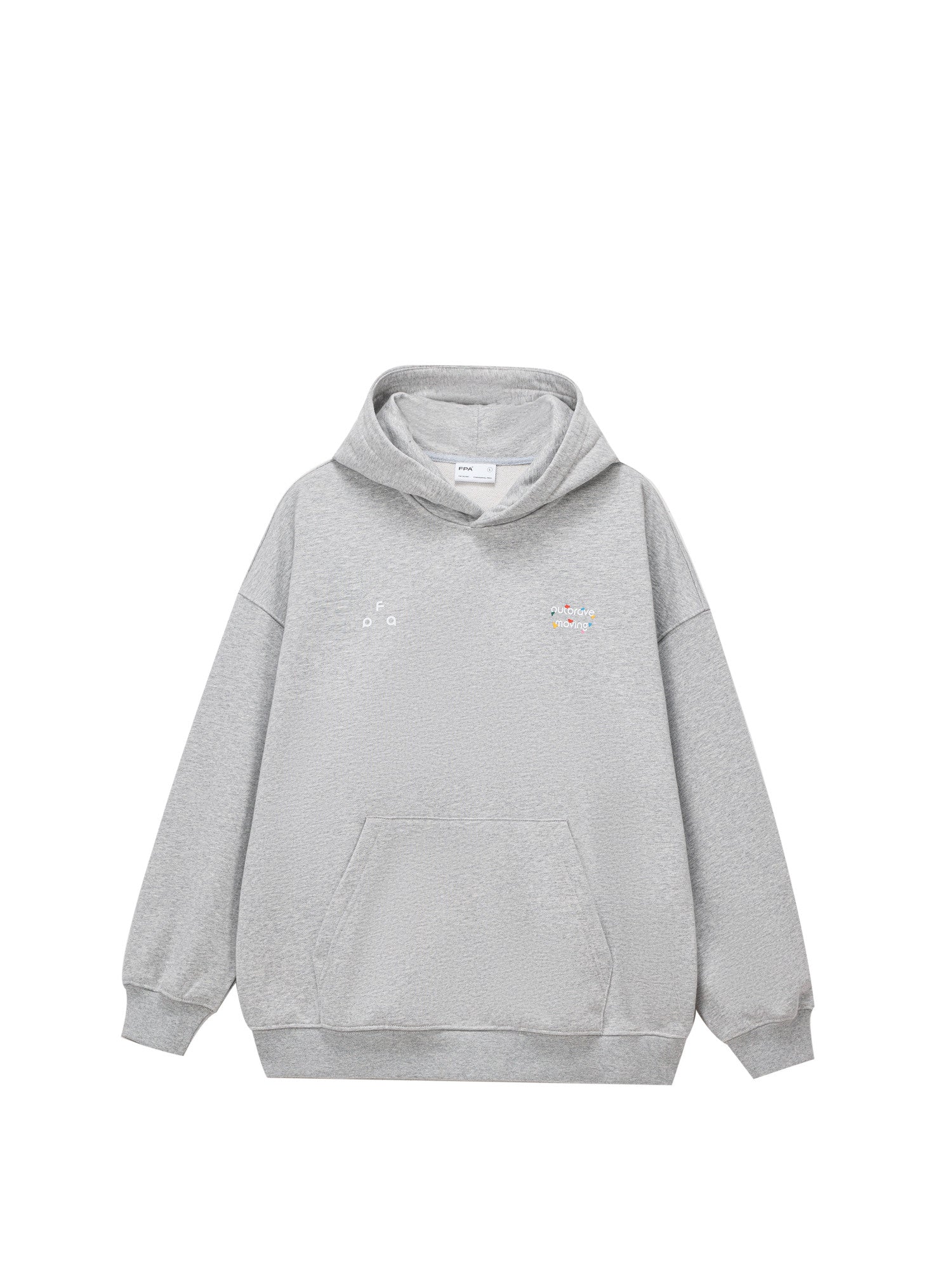 FPA Warm Fleece Hooded Sweatshirt for Couples – Streetwear Pullover with Printed Design, Autumn/Winter, Black & Heather Gray
