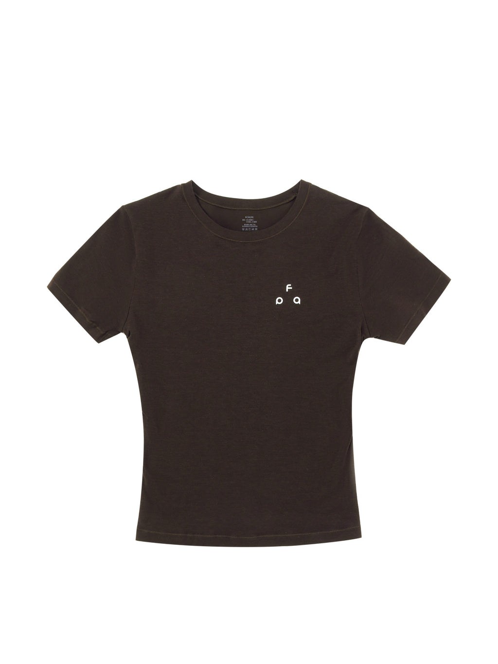 FPA7A Antibacterial Logo Stretch Crew Neck T-Shirt for Outdoor Sports, Slim Fit, Basic Layering, Short Sleeve for Women