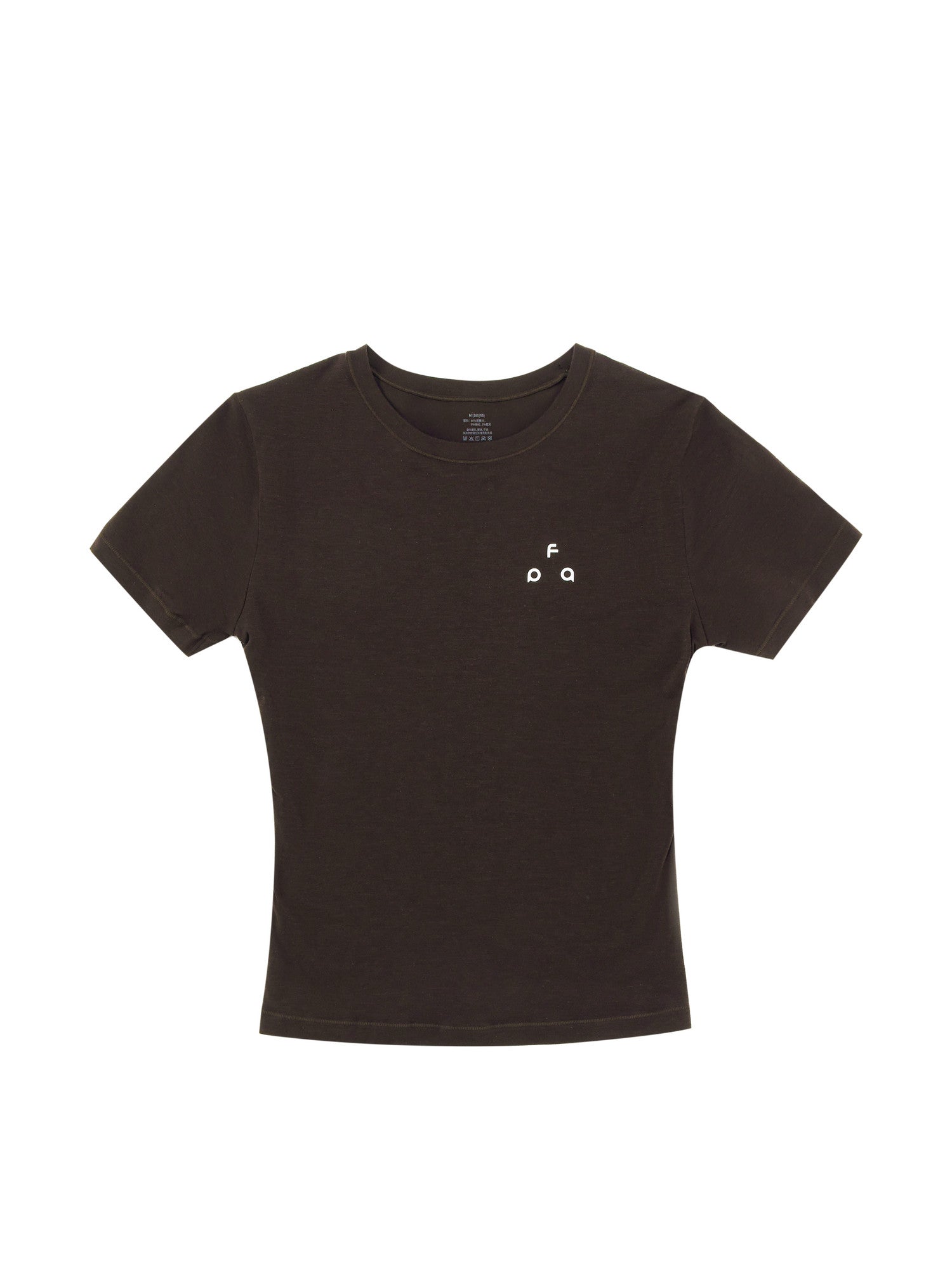 FPA7A Antibacterial Logo Stretch Crew Neck T-Shirt for Outdoor Sports, Slim Fit, Basic Layering, Short Sleeve for Women